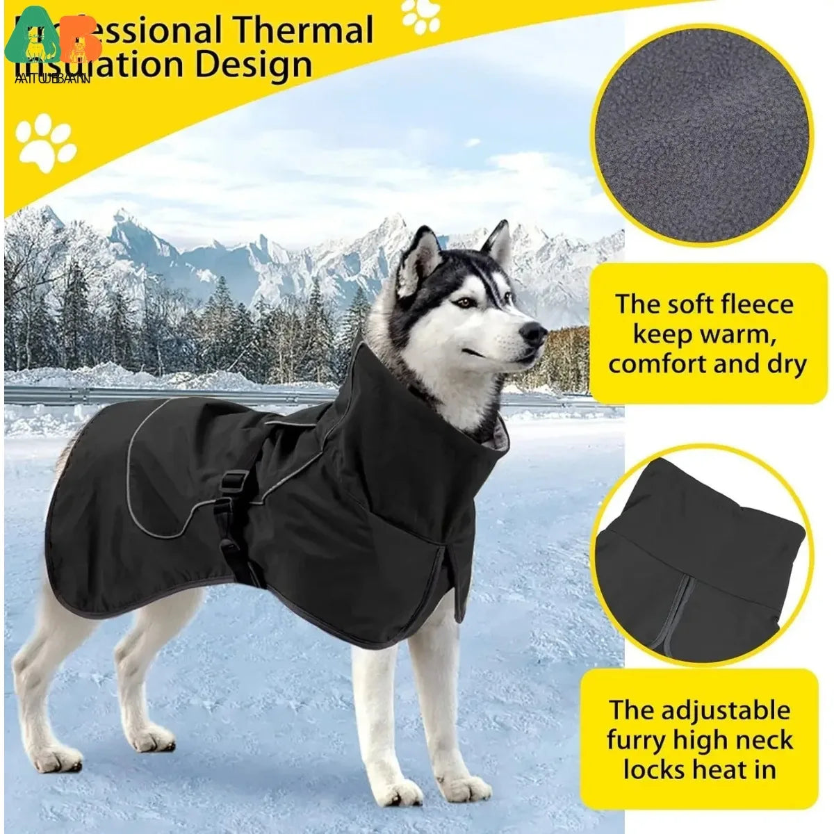 Waterproof Dog Coat – Fleece-Lined Winter Jacket