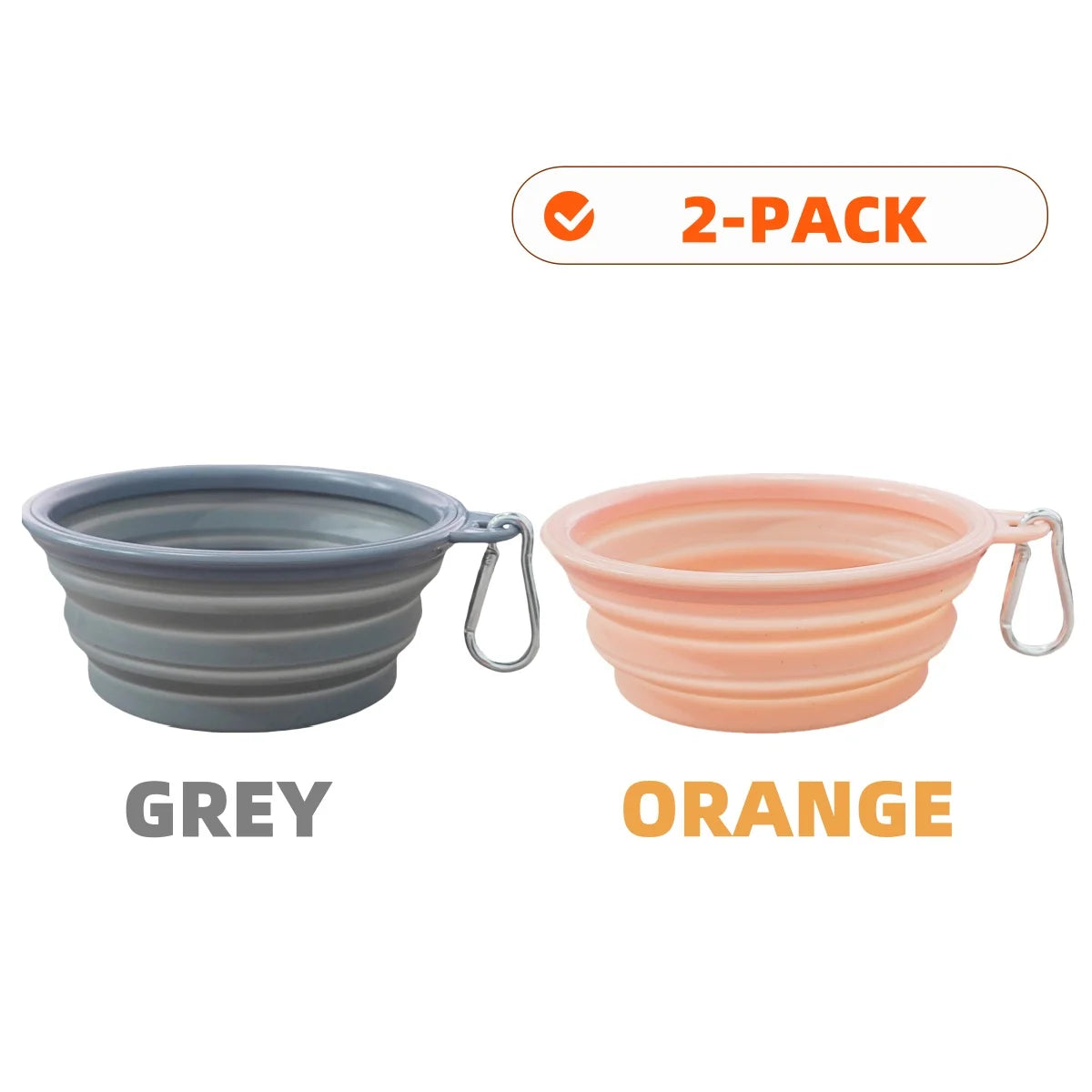 2-Pack Collapsible Silicone Pet Bowls