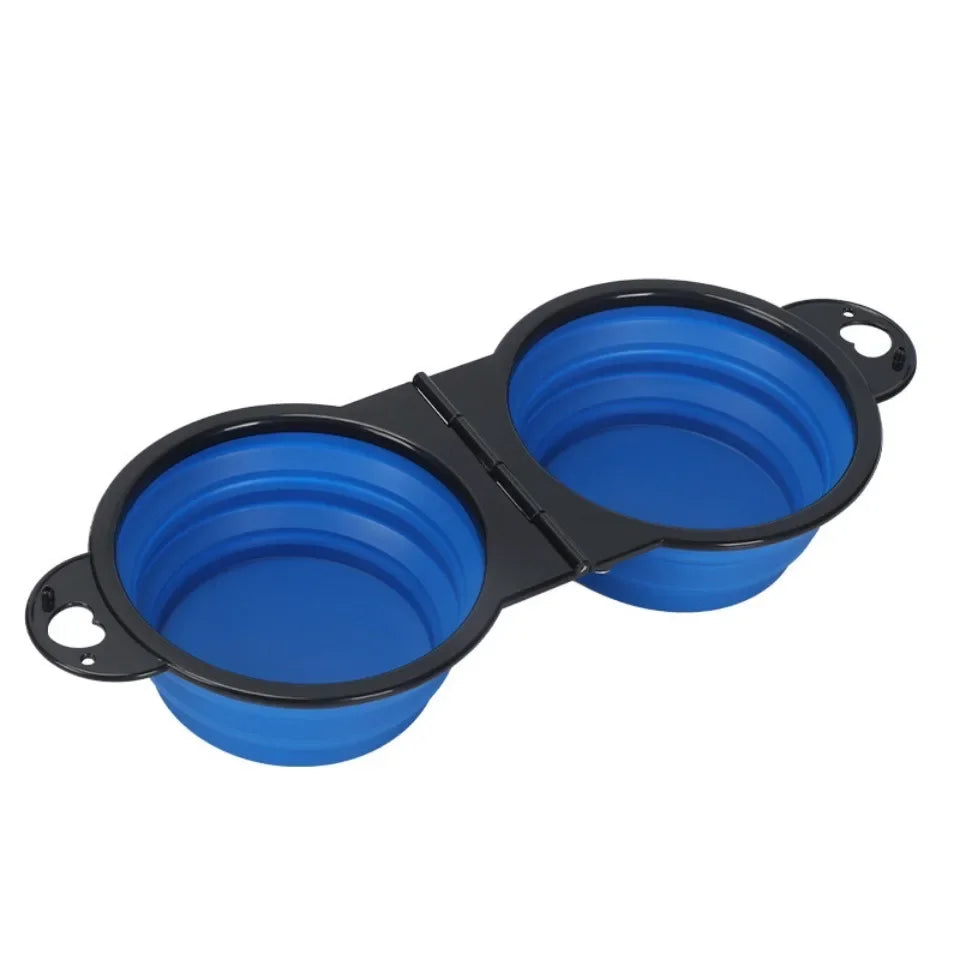 Travel Foldable Double Dog Bowl