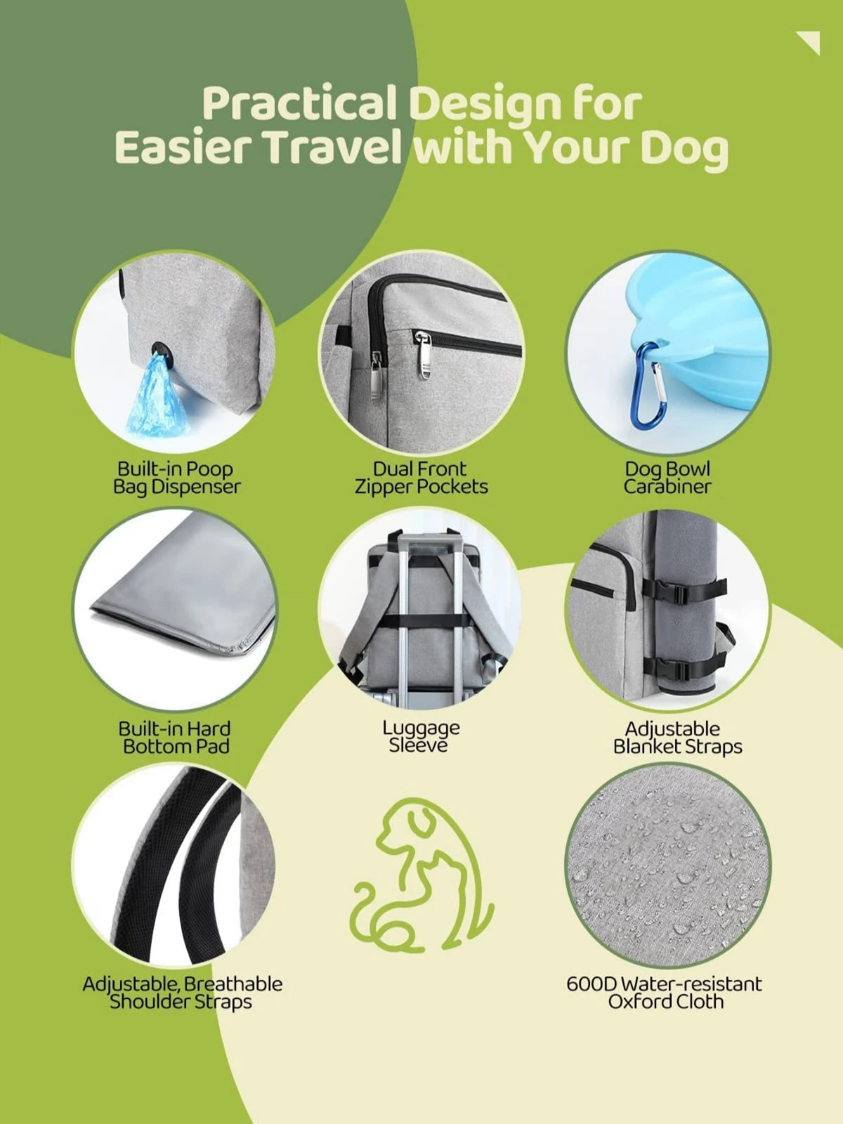 4-in-1 Dog Travel Bag – Ultimate Pet Travel Organiser Set