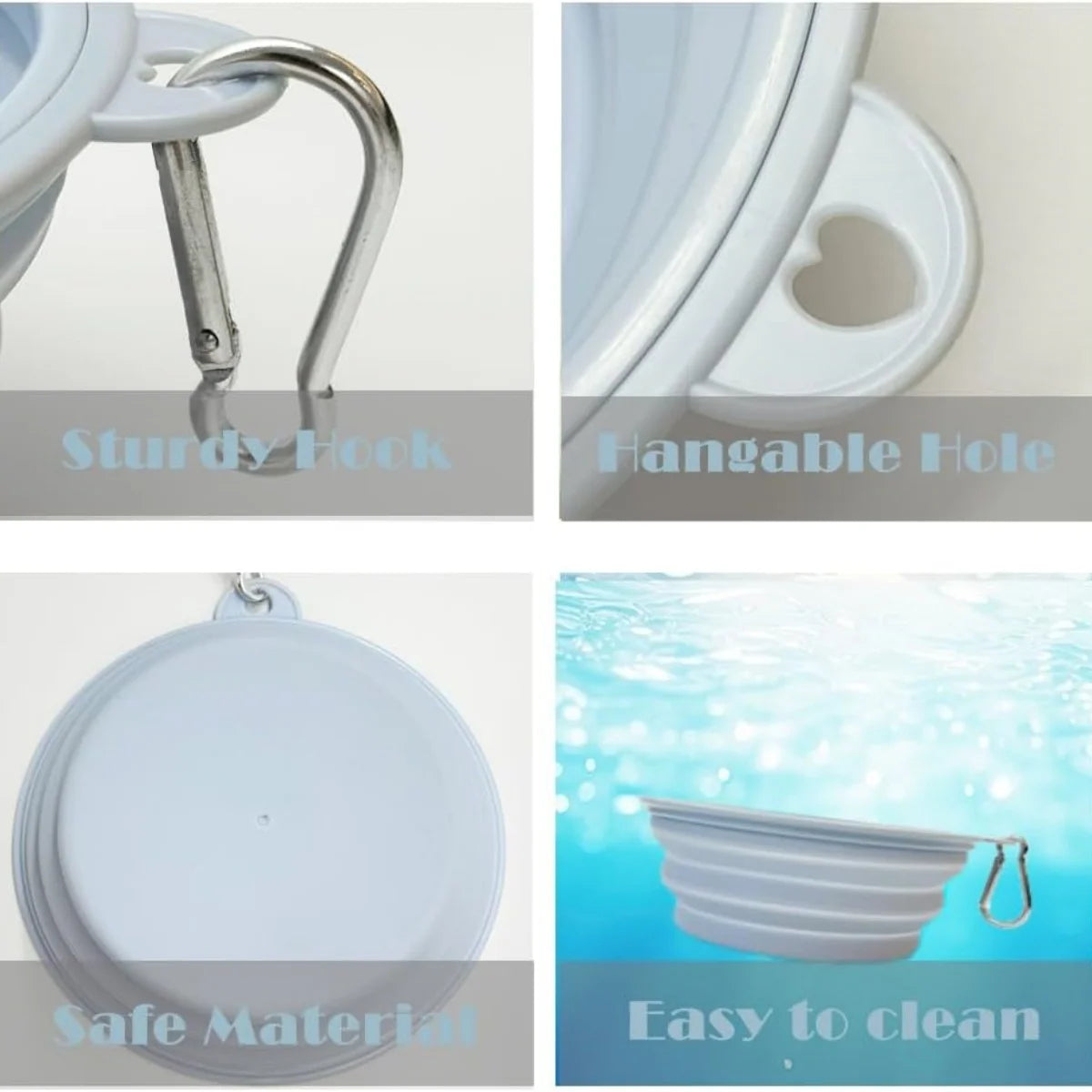 2-Pack Collapsible Silicone Pet Bowls