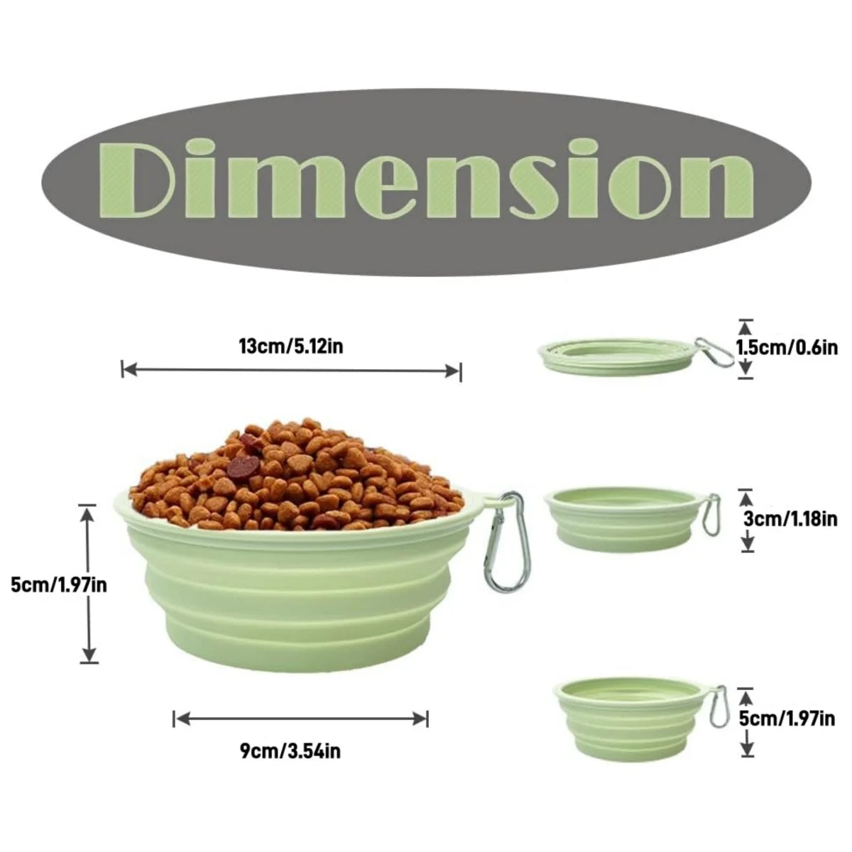 2-Pack Collapsible Silicone Pet Bowls