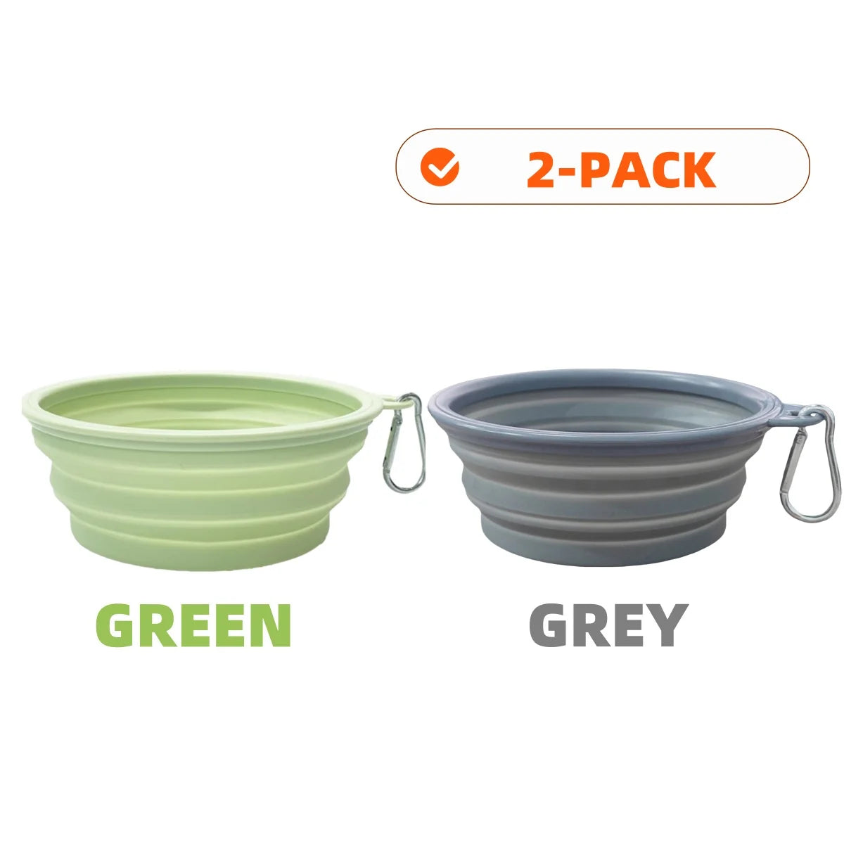 2-Pack Collapsible Silicone Pet Bowls