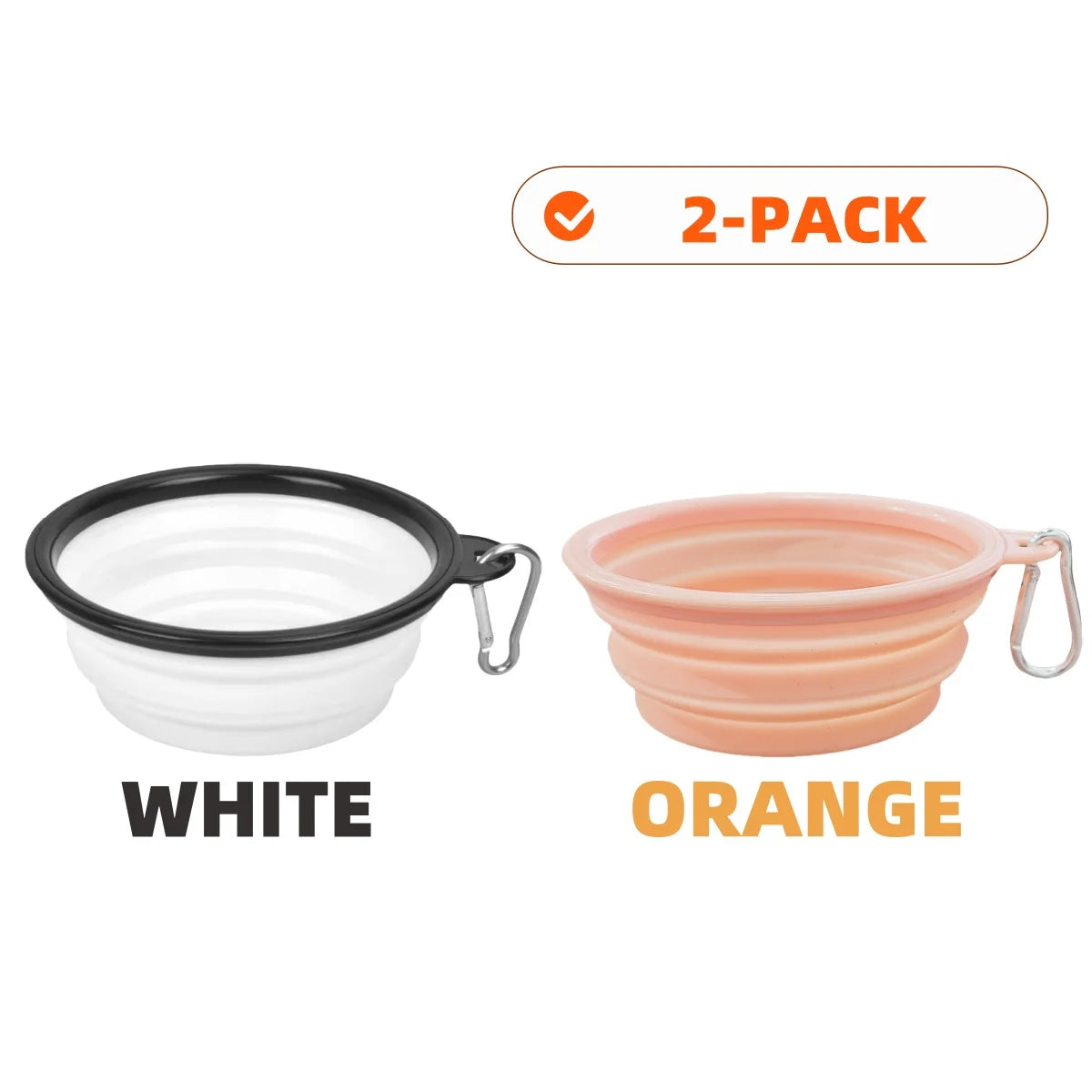 2-Pack Collapsible Silicone Pet Bowls