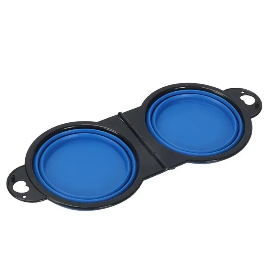 Travel Foldable Double Dog Bowl