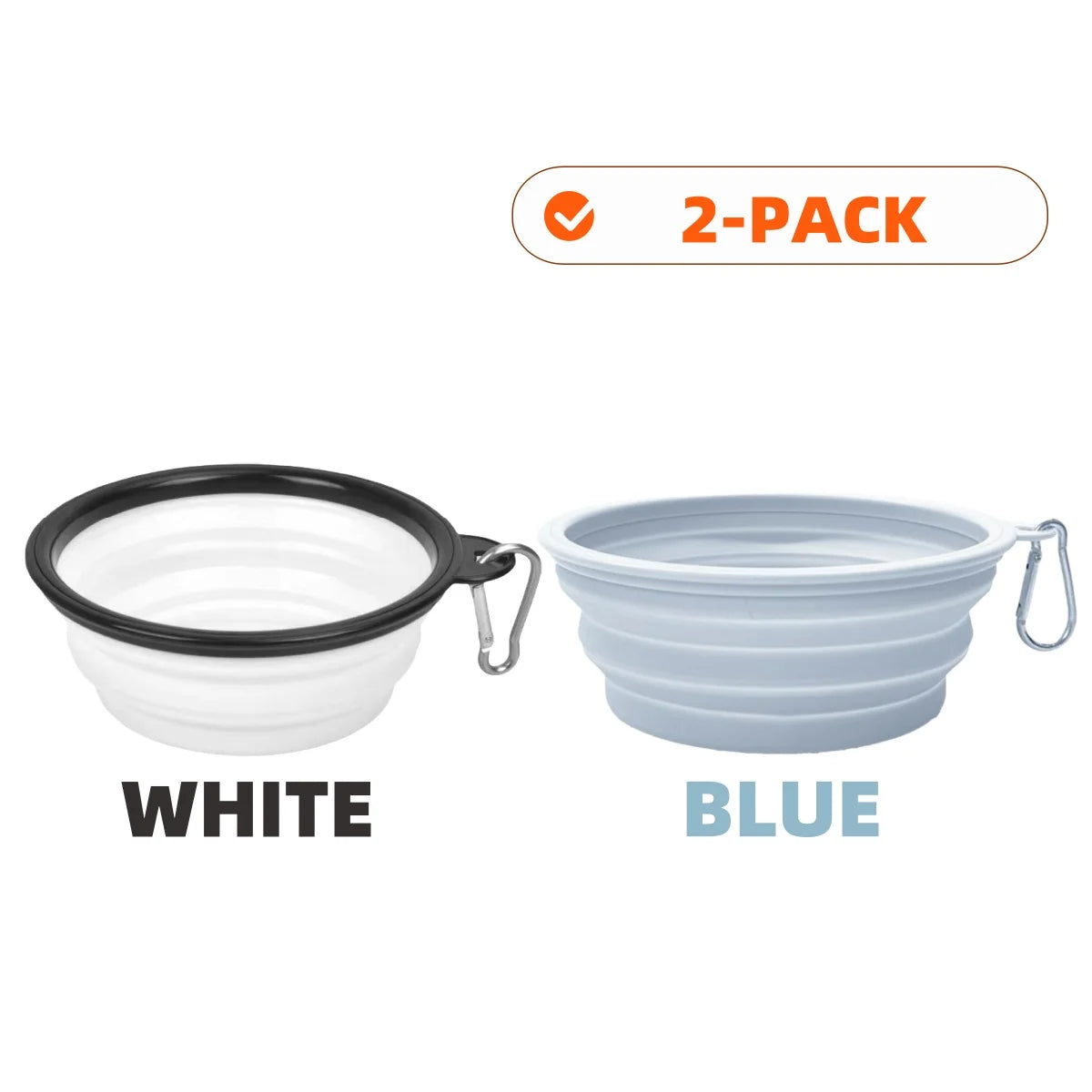 2-Pack Collapsible Silicone Pet Bowls