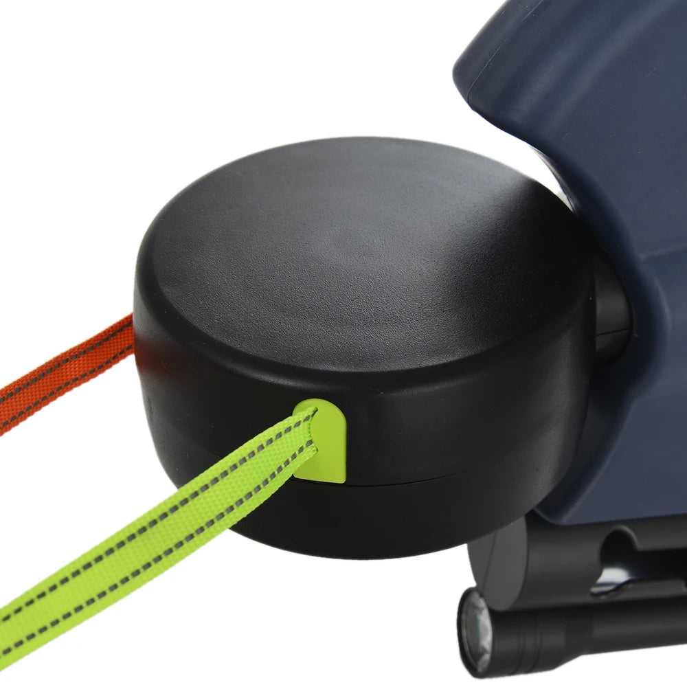 3-in-1 Dual Retractable Dog Leash with LED Light & Poop Bag Holder