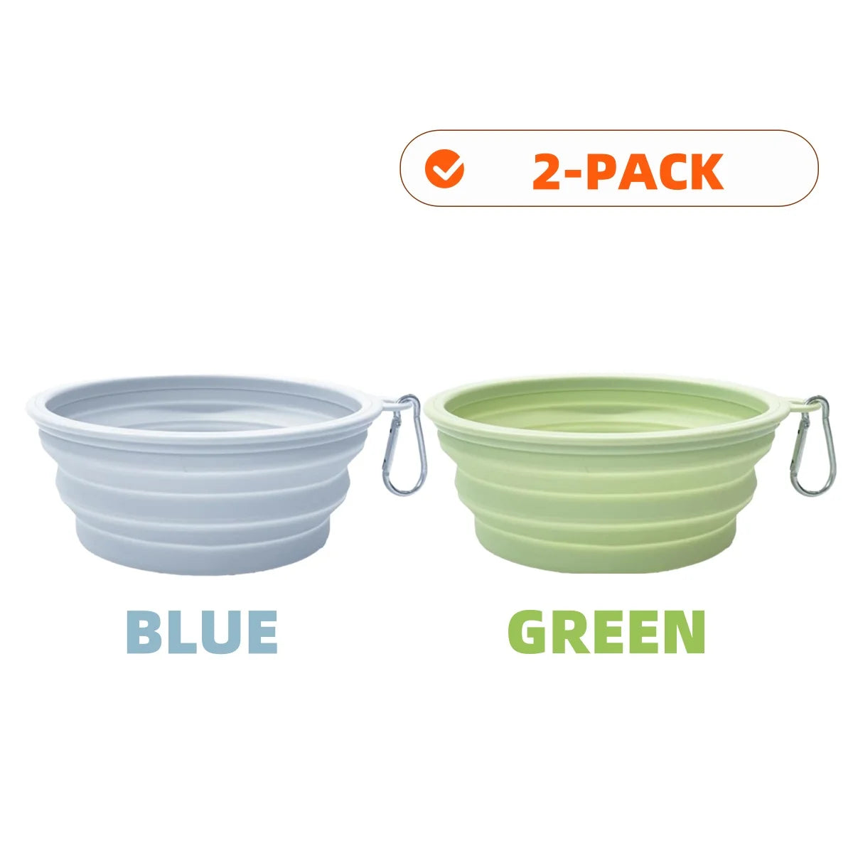 2-Pack Collapsible Silicone Pet Bowls