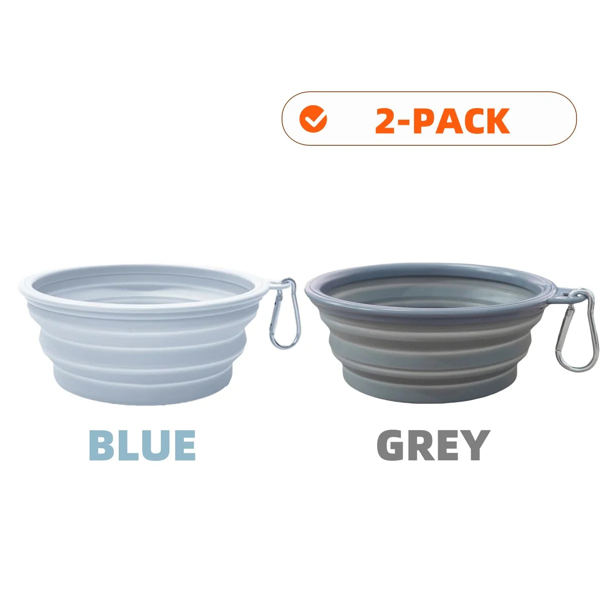 2-Pack Collapsible Silicone Pet Bowls