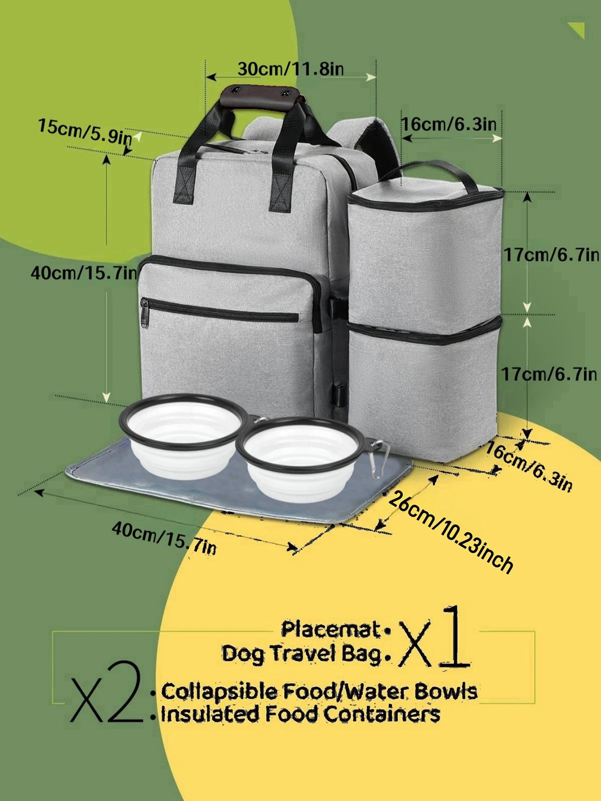 4-in-1 Dog Travel Bag – Ultimate Pet Travel Organiser Set